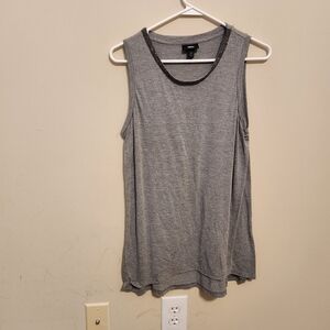 Mossimo gray jersey tank with subtle beaded neckline